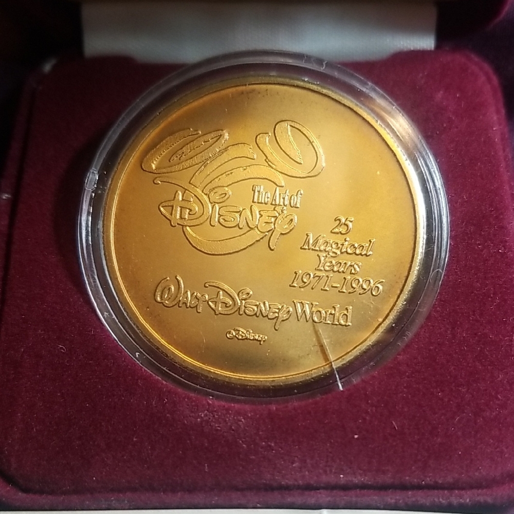 Walt Disney 25th Gold Anniversary Commemorative Coin~"MINT CONDITION"-NEVER USED